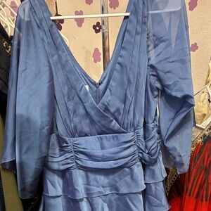 Patra Soft Blue Wrap Dress
